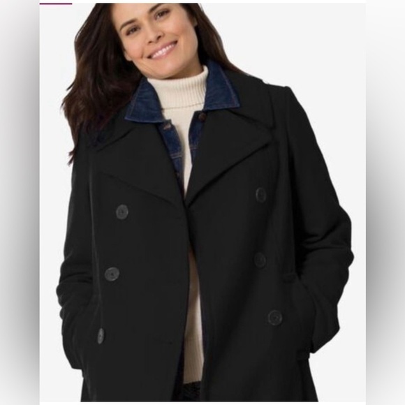 Jessica London Wool Blend Peacoat Size 14 - Picture 2 of 9